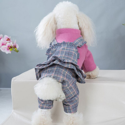 Lemmikloomakoera riided Paks jope kutsikas Sügis Talv Soe Kombinesoon Koerad Mantlid Lemmiklooma kombinesoonid väikesele keskmisele koerale Yorki kostüüm
