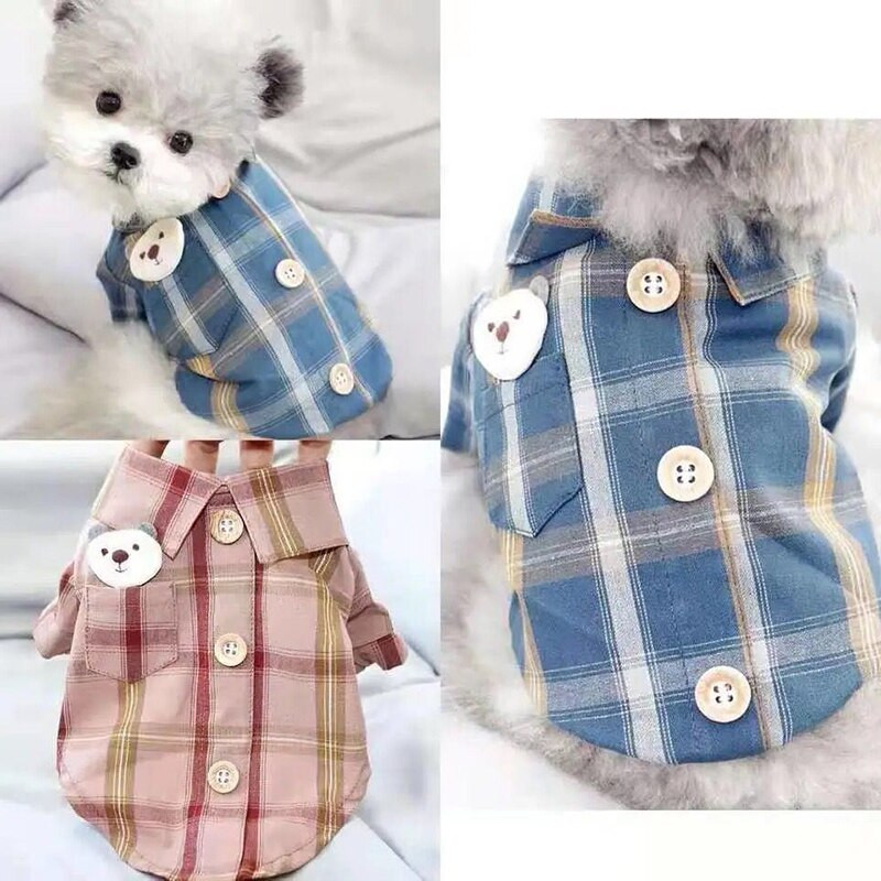 Odjeća za pse Košulje Ljetna majica za pse za kućne ljubimce Ležerna karirana Pomeranac Bichon Yorkshire Chihuahua Teddy Pug Puppy Cat Odjeća 2021 Novo