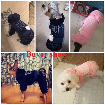 Топли зимни дрехи за домашни кучета Комбинезон за кучета Палто за малки кучета Удебелено облекло за домашни любимци Руно отвътре XS -XXL