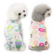 Koerte pidžaama armsa trükiga kutsika koerte kostüüm pidžaama riided lemmiklooma kutsika spordidressi kassi öösärk T-särk väikestele koertele riided