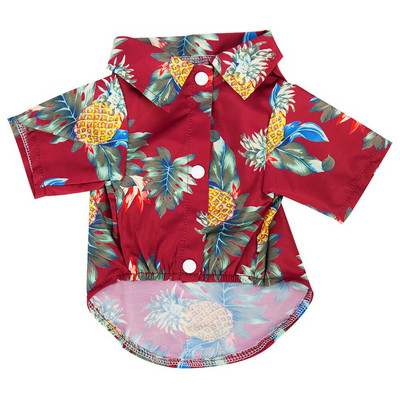 Καλοκαιρινά ρούχα για κατοικίδια Cool Beach Hawaii Casual Πουκάμισα για κουτάβια με κοντό μανίκι δέντρο καρύδας Μικρά και μεσαία ρούχα για σκύλους XS-5XL