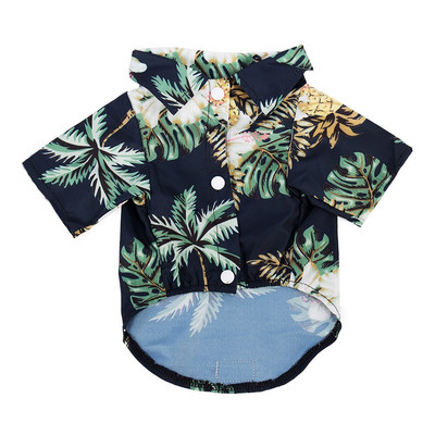 Καλοκαιρινά ρούχα για κατοικίδια Cool Beach Hawaii Casual Πουκάμισα για κουτάβια με κοντό μανίκι δέντρο καρύδας Μικρά και μεσαία ρούχα για σκύλους XS-5XL