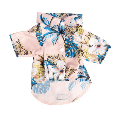 Καλοκαιρινά ρούχα για κατοικίδια Cool Beach Hawaii Casual Πουκάμισα για κουτάβια με κοντό μανίκι δέντρο καρύδας Μικρά και μεσαία ρούχα για σκύλους XS-5XL
