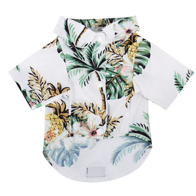 Καλοκαιρινά ρούχα για κατοικίδια Cool Beach Hawaii Casual Πουκάμισα για κουτάβια με κοντό μανίκι δέντρο καρύδας Μικρά και μεσαία ρούχα για σκύλους XS-5XL