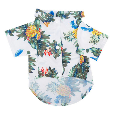 Καλοκαιρινά ρούχα για κατοικίδια Cool Beach Hawaii Casual Πουκάμισα για κουτάβια με κοντό μανίκι δέντρο καρύδας Μικρά και μεσαία ρούχα για σκύλους XS-5XL