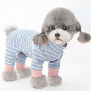 Grynos medvilnės drabužiai šunims Mėlyna rožinė smėlio spalvos nėrinių megztiniai kačių šunų paltai Kombinezonas Pižama mažiems šunims Čihuahua Bichon Kombinezonai šunims
