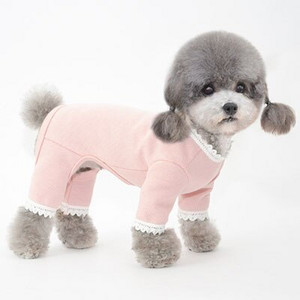 Grynos medvilnės drabužiai šunims Mėlyna rožinė smėlio spalvos nėrinių megztiniai kačių šunų paltai Kombinezonas Pižama mažiems šunims Čihuahua Bichon Kombinezonai šunims