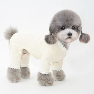 Grynos medvilnės drabužiai šunims Mėlyna rožinė smėlio spalvos nėrinių megztiniai kačių šunų paltai Kombinezonas Pižama mažiems šunims Čihuahua Bichon Kombinezonai šunims