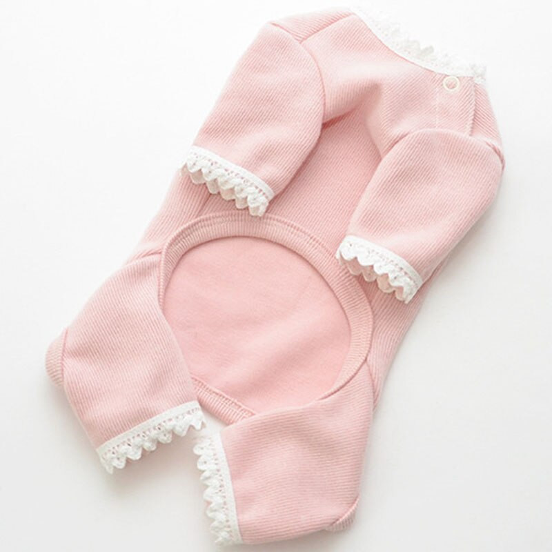 Grynos medvilnės drabužiai šunims Mėlyna rožinė smėlio spalvos nėrinių megztiniai kačių šunų paltai Kombinezonas Pižama mažiems šunims Čihuahua Bichon Kombinezonai šunims