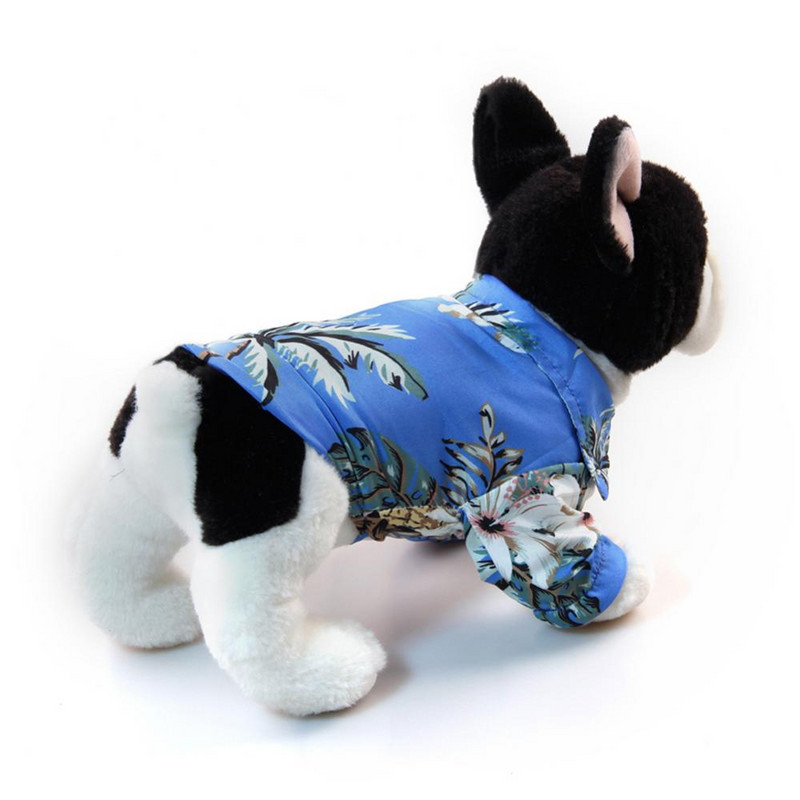 Cămăși de plajă de vară câine drăguț Hawaii ocazional animal de companie haine pisici tricou floral pentru câini de talie mică