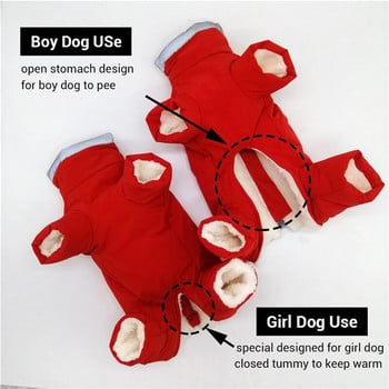 Водоустойчиви дрехи за кучета Мъжко женско зимно кучешко палто Светлоотразителен топъл гащеризон Куче Момче Момиче Гащеризон за малки кучета