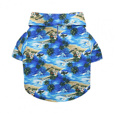 Cămașă pentru câine de companie Guler răsturnat Model de culoare Imprimare în stil Hawaii Animal de companie Tricou pentru câine de companie Cățeluș mic Câine mare Chihuahua