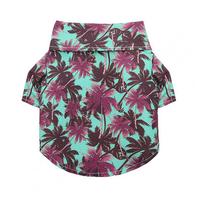 Cămașă pentru câine de companie Guler răsturnat Model de culoare Imprimare în stil Hawaii Animal de companie Tricou pentru câine de companie Cățeluș mic Câine mare Chihuahua