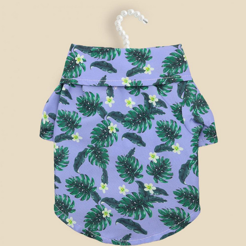 Cămașă pentru câine de companie Guler răsturnat Model de culoare Imprimare în stil Hawaii Animal de companie Tricou pentru câine de companie Cățeluș mic Câine mare Chihuahua