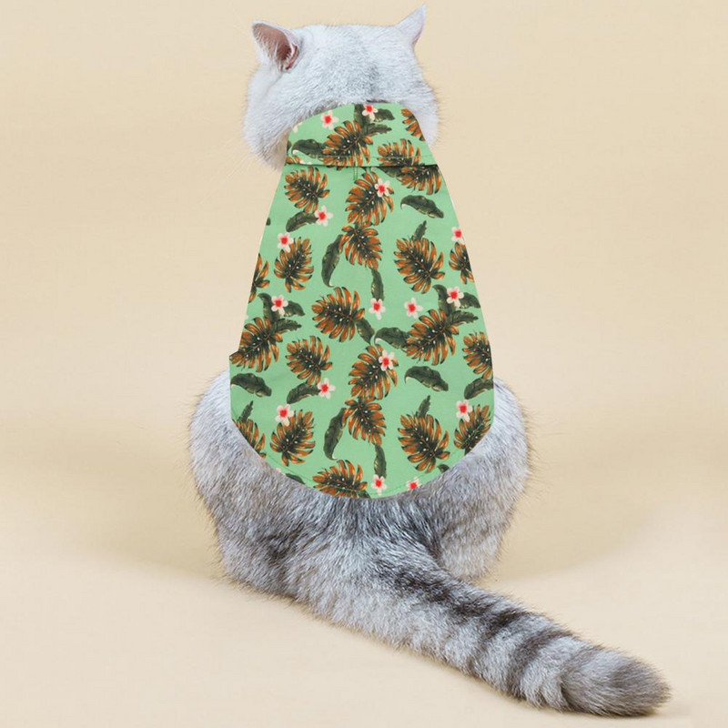 Cămașă pentru câine de companie Guler răsturnat Model de culoare Imprimare în stil Hawaii Animal de companie Tricou pentru câine de companie Cățeluș mic Câine mare Chihuahua