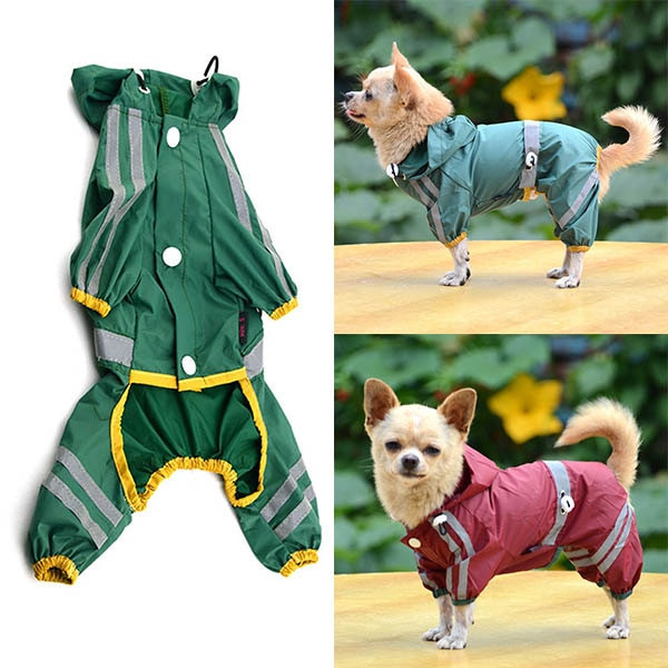 Pet Dog Raincoat Ρούχα Puppy Glisten Bar Hoody αδιάβροχα μπουφάν βροχής Καλύτερες πιτζάμες για σκύλους Jumpsuit Pug For Frence Bulldog