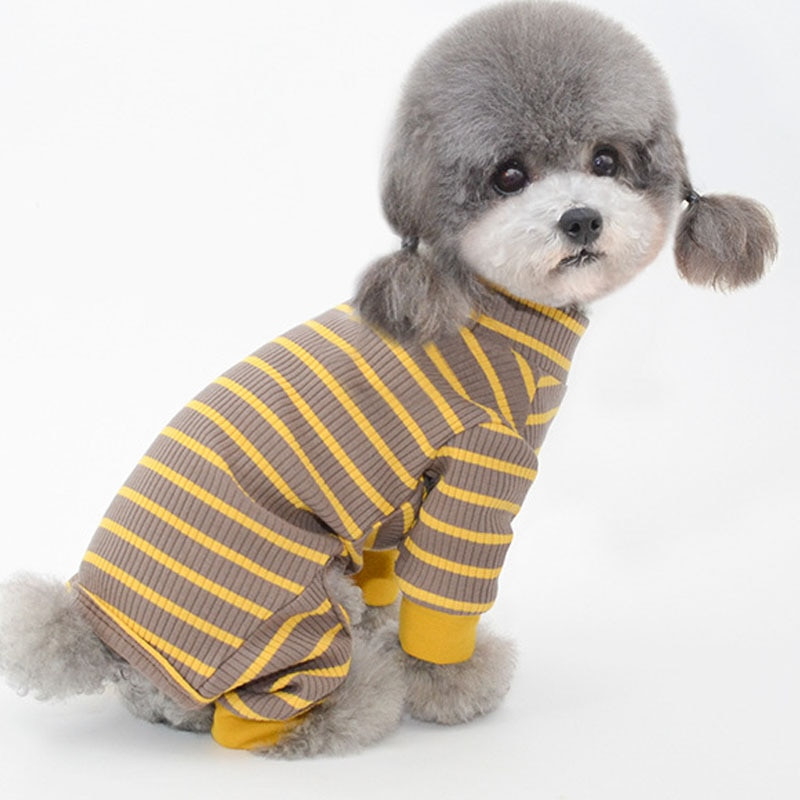 Ribad Koerariided Kassi Jumpsuit Kõrge kraega pikkade varrukatega 4 jalaga särk Pusa Pidžaama Väikestele Koertele Mops Magamisriided Kombinesoonid XL