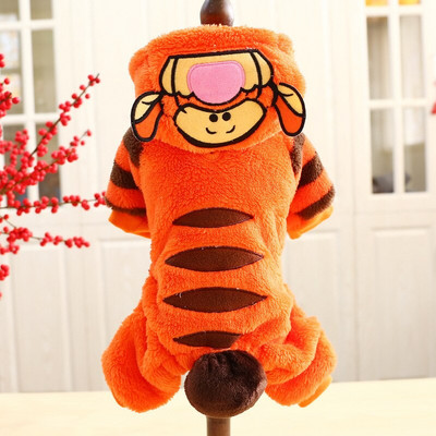 Sügistalvine soe mantel kutsikate kampsun Väike koerte kombinesoonid muutuvad tiigeroranžiks kapuutsiks Halloweeni kawaii pidžaama Yorkie buldog