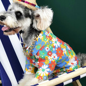 Μόδα μπλουζάκι κατοικίδιων ζώων, κατά του φουσκώματος, ελαφριά ρούχα σκύλου που δεν κολλάνε τρίχες Ρούχα σκύλου με λουλούδια 2022