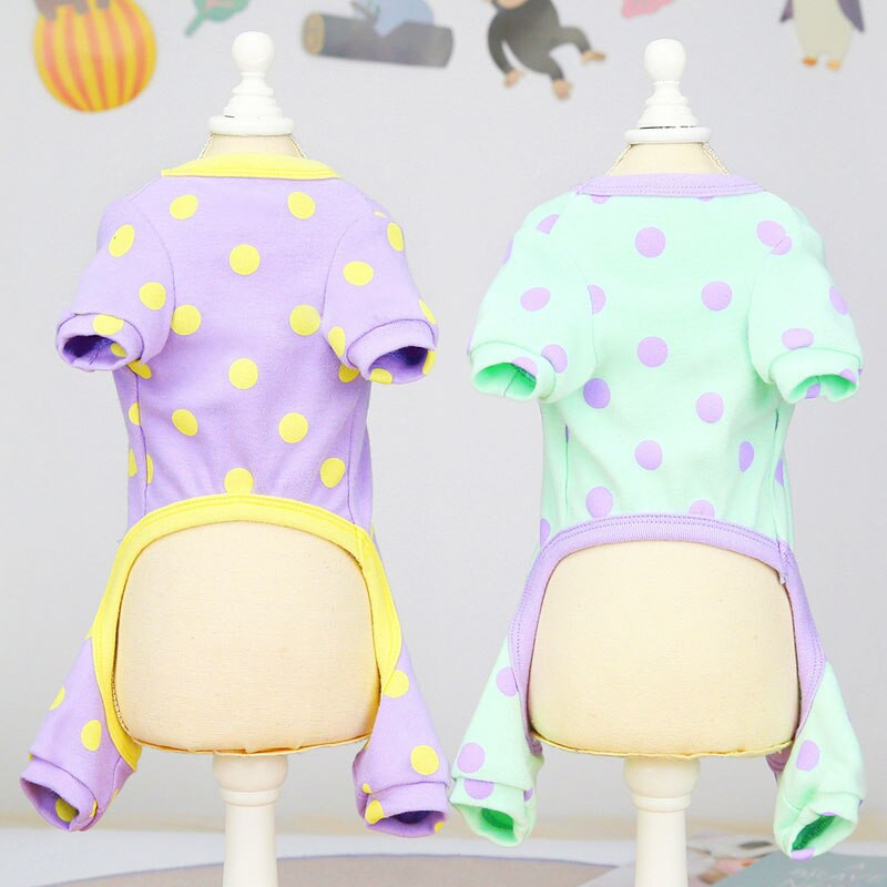 Πιτζάμες σκύλου με κουκκίδες Πυτζάμες για σκύλους πουλόβερ με κουκούλα για μικρά σκυλιά Ολόσωμες φόρμες για κατοικίδια Chihuahua Yorkshire PJS