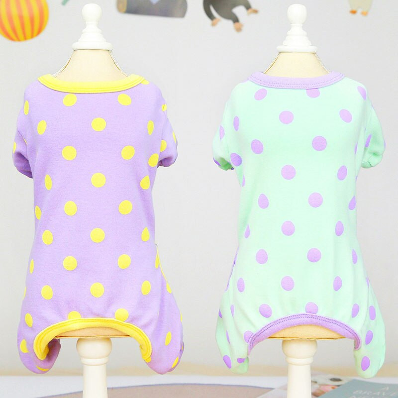 Πιτζάμες σκύλου με κουκκίδες Πυτζάμες για σκύλους πουλόβερ με κουκούλα για μικρά σκυλιά Ολόσωμες φόρμες για κατοικίδια Chihuahua Yorkshire PJS