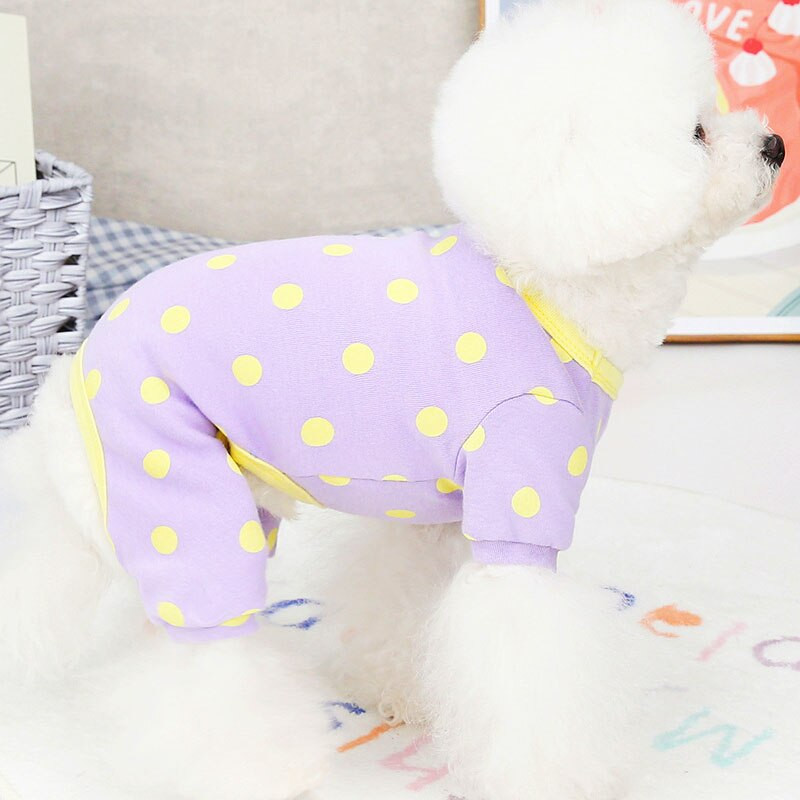 Πιτζάμες σκύλου με κουκκίδες Πυτζάμες για σκύλους πουλόβερ με κουκούλα για μικρά σκυλιά Ολόσωμες φόρμες για κατοικίδια Chihuahua Yorkshire PJS