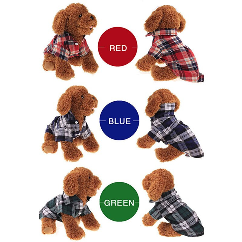 Koerasärgid Ruudulised lemmikloomade reväärid Mantlid väikestele koertele Puuvillane kutsika kassi riided Kutsika vest Suvine T-särk Lemmikloomade tarvikud