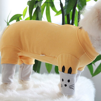 Ολόσωμη φόρμα για σκύλους για κατοικίδια, φθινόπωρο/χειμώνα, χτενισμένα βαμβακερά ρούχα για κουτάβι Προστατεύουν φόρμες κοιλιάς για μικρά σκυλιά Πιτζάμες μακρυμάνικο φούτερ