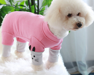 Jesenné/zimné oblečenie pre psov z česanej bavlny, chrániace bruško, overal pre malých psov, pyžamo s dlhým rukávom, mikina