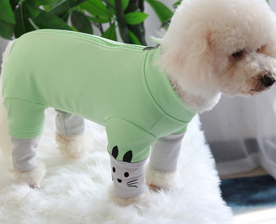 Jesenné/zimné oblečenie pre psov z česanej bavlny, chrániace bruško, overal pre malých psov, pyžamo s dlhým rukávom, mikina