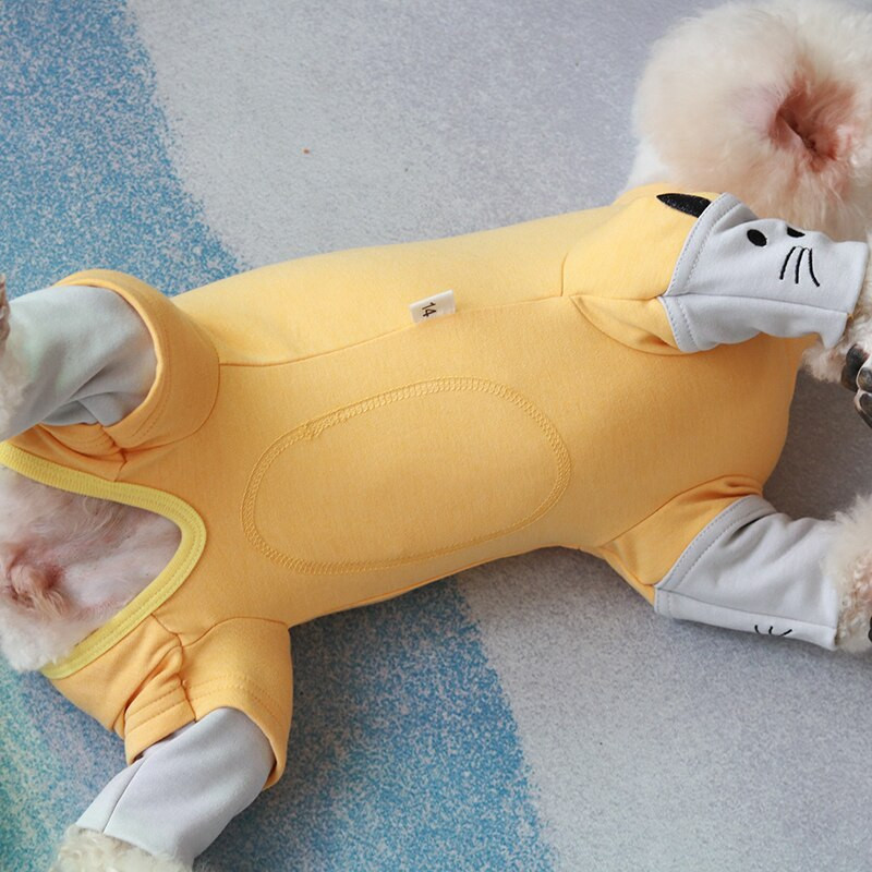 Jesenné/zimné oblečenie pre psov z česanej bavlny, chrániace bruško, overal pre malých psov, pyžamo s dlhým rukávom, mikina