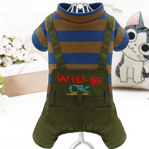 Madingi šunų drabužiai Šypsenos modelio šunų kombinezonas Kombinezonai Mėlynos raudonos juostelės Šuns paltas Striukė mažiems ir vidutiniams šunims Čihuahua terjeras