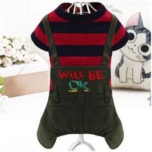 Madingi šunų drabužiai Šypsenos modelio šunų kombinezonas Kombinezonai Mėlynos raudonos juostelės Šuns paltas Striukė mažiems ir vidutiniams šunims Čihuahua terjeras