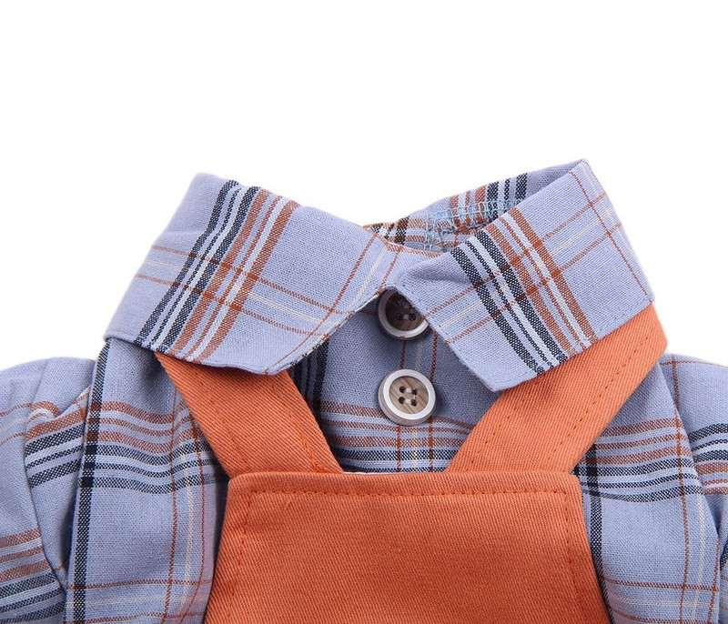 Uus koerte kassi kombinesoon, ruuduline särk Lemmiklooma kutsikapüksid kevad-/suvised riided, rõivad 5 suurust 2 värvi