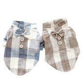 Ολοκαίνουργιο σκύλος γάτα καρό κινέζικο παπιγιόν πουκάμισο με γιακά Φόρεμα για κατοικίδιο Πουκάμισο για κουτάβι Ανοιξιάτικο και Καλοκαίρι Ένδυση Ενδυμάτων Μέγεθος 5