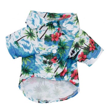 Πουκάμισο για σκύλους κατοικίδιων ζώων Coconut Tree Pineapple Print Hawaii Beach Shirt Μπλούζα Ρούχα για σκύλους για κατοικίδια