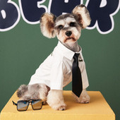 Lemmikloomade riided Uus valge särk Teddy šnautser Bichon Dog Small Tide kahejalgsed riided Lemmikloomade riided väikestele koertele Basic Summer Bulldog
