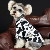 Tričká s kreslenými kravami pre psov, oblečenie pre mačky, potlač malých bodiek, oblečenie pre psov, roztomilé tenké, jarné a letné, módne, yorkshirské, doplnky