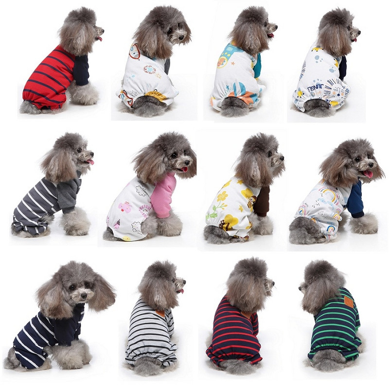 Îmbrăcăminte pentru câini din desene animate Pijamale pentru animale de companie pentru câini mici mari, pisică, salopetă, pijamă pentru câini, haine de dormit drăguțe pentru chihuahua cămașă pomeranian