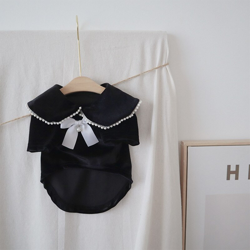 Cămăși solide Îmbrăcăminte pentru câini pentru animale de companie Moale pentru câini haine pisici mici drăguț subțire primăvară vară negru modă băiat Yorkshire accesorii