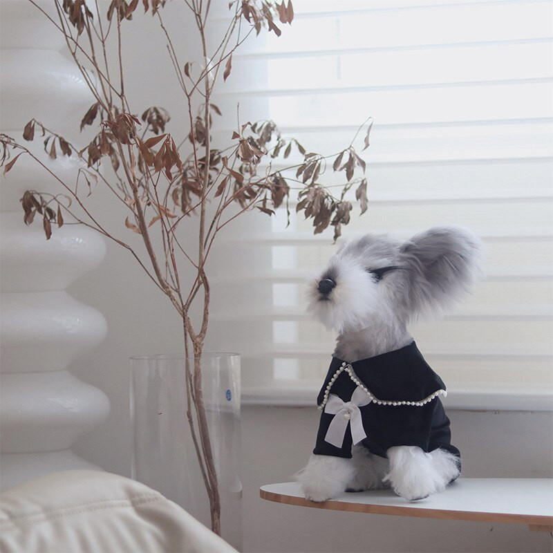 Cămăși solide Îmbrăcăminte pentru câini pentru animale de companie Moale pentru câini haine pisici mici drăguț subțire primăvară vară negru modă băiat Yorkshire accesorii