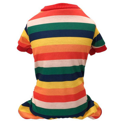 Oblečenie pre domáce zvieratá pre psov, elastická bavlna, dúhové pruhy, pyžamo pre šteniatka, mačky, chlapcov a dievčatá, overal pre malých psov, yorkshirský teriér, čivava
