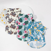 Útulné tričko pre domáce zvieratá, polyesterové oblečenie pre domáce zvieratá s potlačou listov, udržiavanie tepla, tenké, priedušné, plážové oblečenie s krátkym rukávom