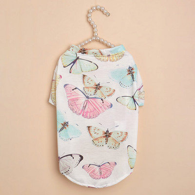 Oblečenie pre domáce zvieratá, tričká s motýľovou potlačou pre psov, oblečenie pre mačky, malé, roztomilé, tenké, jarné, letné, módne, chlapčenské a dievčenské, produkty pre domáce zvieratá 2022
