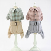 Πουκάμισο σκύλου Άνοιξη Καλοκαίρι Casual καρό παντελόνι με τετράποδα Pomeranian Bichon Yorkshire Chihuahua Bulldog Teddy Husky Ρούχα για σκύλους για γάτες