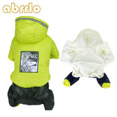 Abrrlo Зимни дрехи за кучета Дебела поларена парка с качулка за кучета Зимни топли гащеризони за домашни любимци Палто Дрехи за големи кучета Чихуахуа Булдог XXL