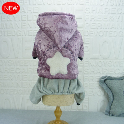 Abrrlo Зимни дрехи за кучета Дебела поларена парка с качулка за кучета Зимни топли гащеризони за домашни любимци Палто Дрехи за големи кучета Чихуахуа Булдог XXL