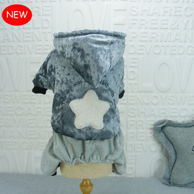 Abrrlo Зимни дрехи за кучета Дебела поларена парка с качулка за кучета Зимни топли гащеризони за домашни любимци Палто Дрехи за големи кучета Чихуахуа Булдог XXL