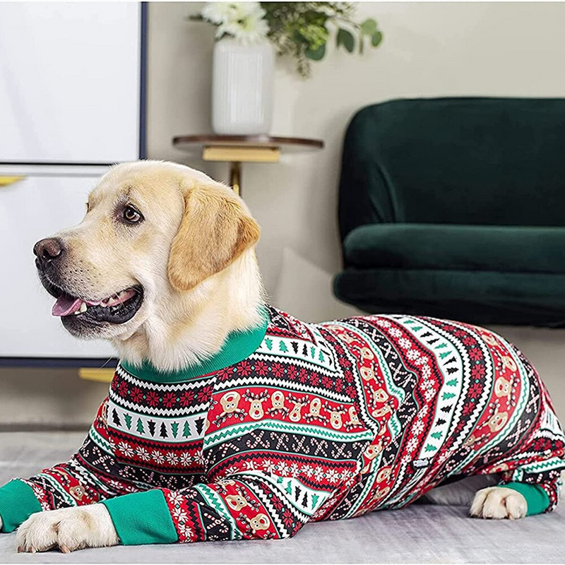 Koerariided Multifilmi prinditud jõulumuster Nelja jalaga täiskattega kampsun Koerte pidžaamad keskmise suurusega koertele pärast operatsiooni