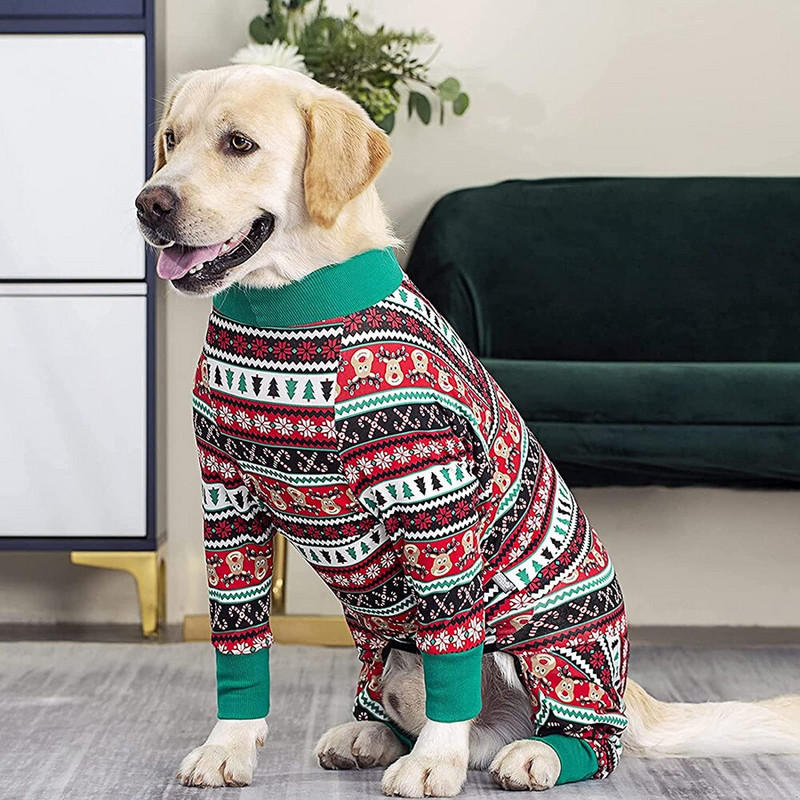 Koerariided Multifilmi prinditud jõulumuster Nelja jalaga täiskattega kampsun Koerte pidžaamad keskmise suurusega koertele pärast operatsiooni